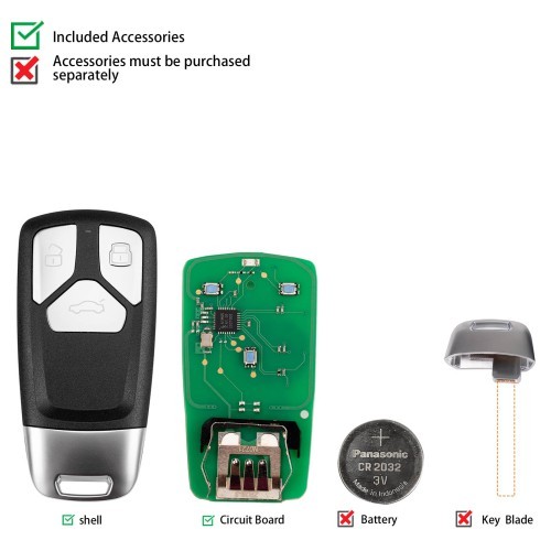 (5PCS/LOT)KEYDIY KD ZB26-3 Universal Smart Remote Key 3 Buttons for Audi Type