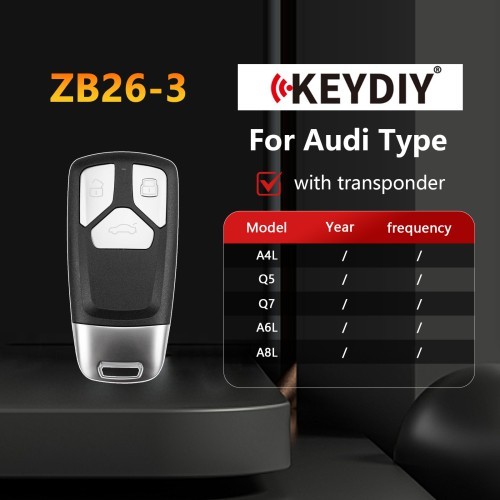 (5PCS/LOT)KEYDIY KD ZB26-3 Universal Smart Remote Key 3 Buttons for Audi Type