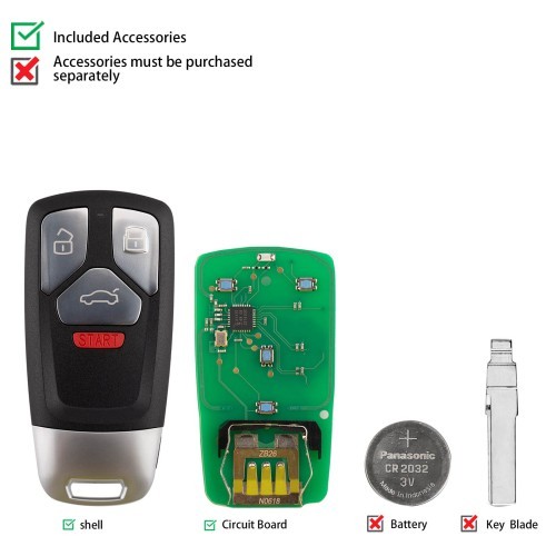 (5PCS/LOT)KEYDIY KD ZB26-4 Universal Smart Remote Key for Audi Type