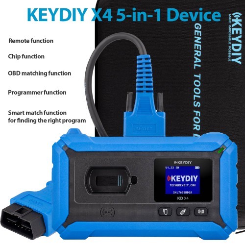 KEYDIY KD-X4 KDX4 5-in-1 Key Programmer Combines KD Max, KD Mate and KD Mini Prog for Key Recognition/ Generation/ Copying/ Programming/ Matching etc