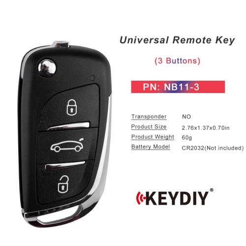 (5PCS/LOT)  KD NB11-3 Universal Remote Key 3 Buttons