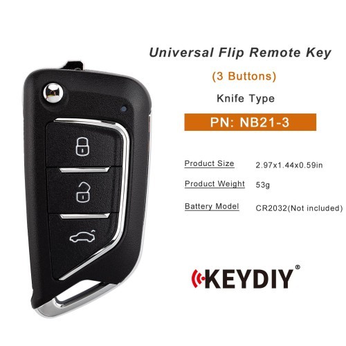 (5PCS/LOT)KEYDIY KD NB21-3 Universal Flip Remote Key 3 Buttons Knife Type 5pcs/lot