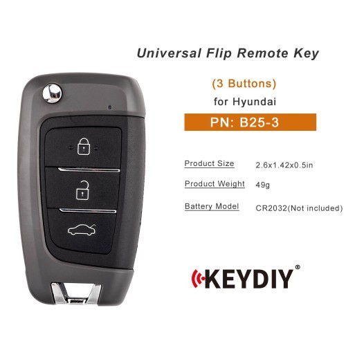 (5PCS/LOT)KEYDIY KD NB25-3 PCF Universal Flip Remote Key 3 Buttons for Hyundai Type