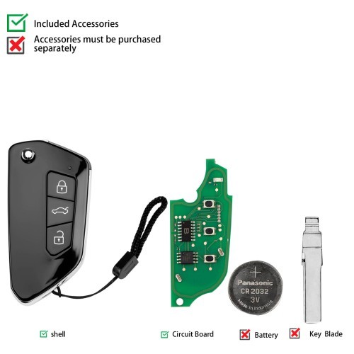 (5PCS/LOT)  KD NB33-3 Universal Flip Remote Key 3 Buttons for VW Type