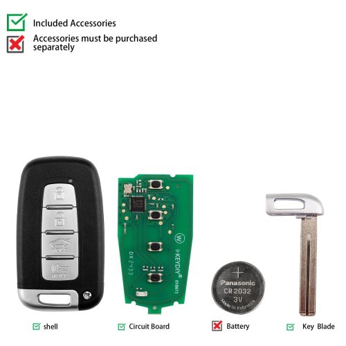 (5PCS/LOT) KD ZB04-4 KD Universal Smart Remote Key (Right Slot) 3+1 Buttons for Hyundai Type