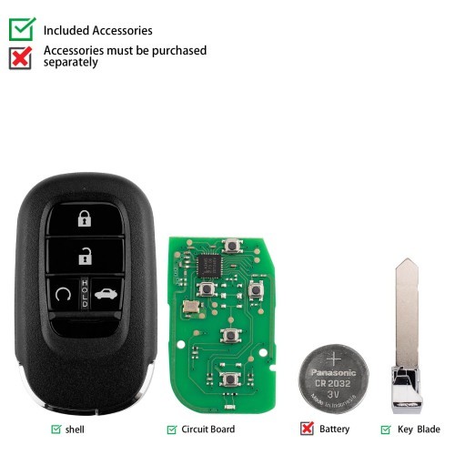 (5PCS/LOT)  KD ZB46-4 (Start) Universal Smart Remote Key 4 Buttons for Honda Type 5pcs/lot