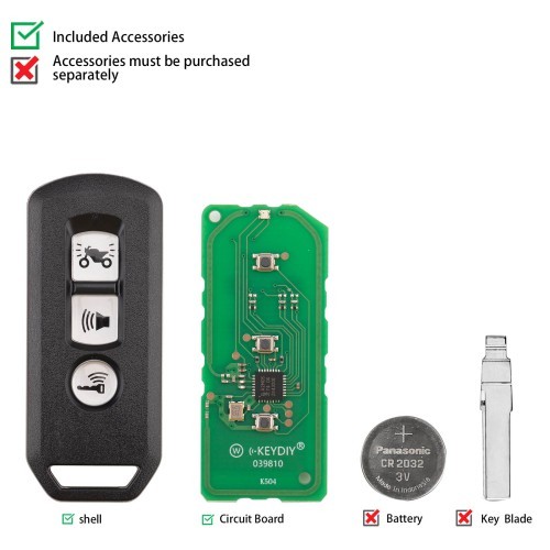 (5PCS/LOT)  KD ZB51-3 Universal Smart Remote Key 3 Buttons 5pcs/lot