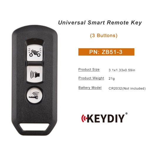 (5PCS/LOT)  KD ZB51-3 Universal Smart Remote Key 3 Buttons 5pcs/lot