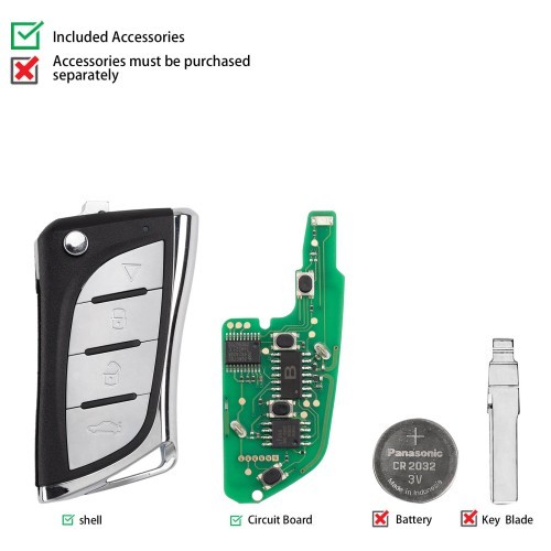 (5PCS/LOT)  KEYDIY KD NB24-4 Universal Flip Remote Key 4 Buttons for Lexus Type 5pcs/lot