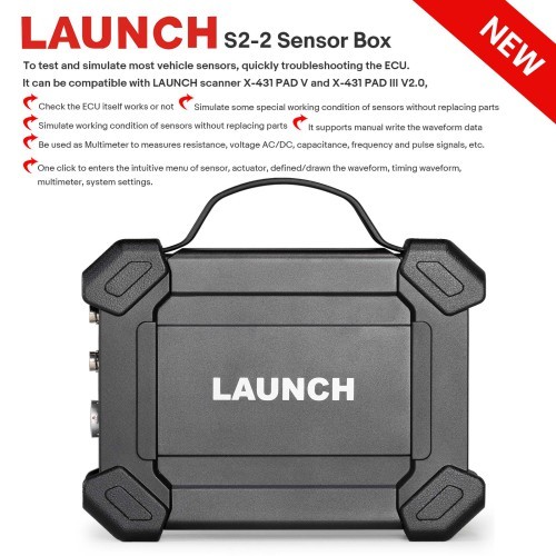 Launch X-431 Sensorbox S2-2 DC USB Oscilloscope 2 Channels Handheld Sensor Simulator and Tester for X431 PAD V PAD VII Pro3 APEX Pro5 Pro3s+ etc