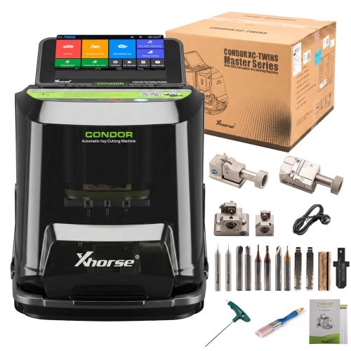 2026 New Xhorse XCMT01GL CONDOR XC-TWINS Key Cutting Machine with M3, M5L and M6 Clamps 3 Years Warranty