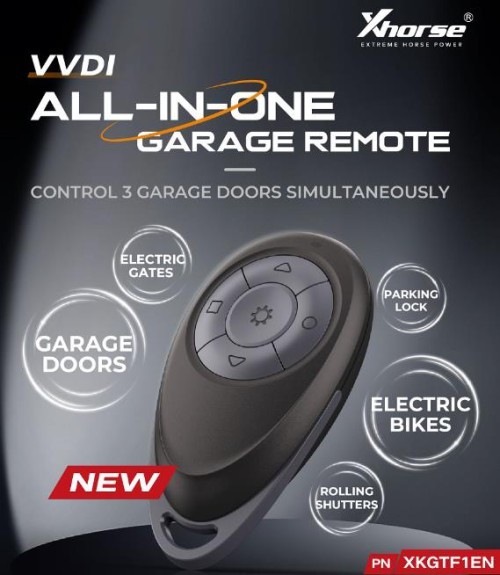 XHORSE XKGTF1EN Garage Remote Control 3 Garage Doors Simultaneously Electric Gates Garage Doors Parking Lock Electric Bikes Rolling Shutters 5pcs/lot