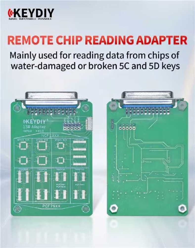 Keydiy #13 Remote Chip Reading Adapter for Reading Chip Data from Water-damaged or Broken 5C & 5D Keys Used with KD-MAX KD-MX4