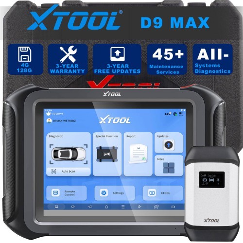 2026 XTOOL D9 MAX OBD2 Scanner, Bidirectional Scan Tool with Topology Mapping, J2534 Reprogramming, 45+ Relearns, ECU Coding