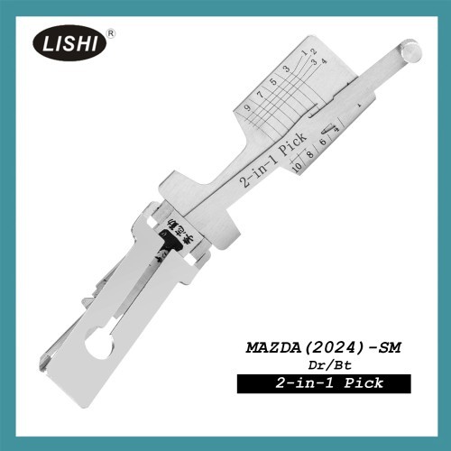 Original Lishi Mazda2024-SM for Mazda 2024+ 2-In-1 Pick Decoder 10 Cut Door