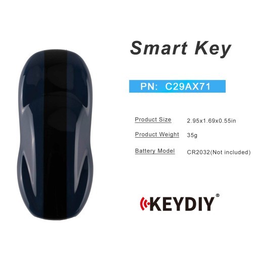 Keydiy C29AX71 Smart Key Titanium Gray without Buttons for NCF29Ax Series Smart Key Cloning