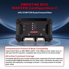 OBDSTAR ECU Master C Configuration PC-based ECU Flasher for HD ECM/ TCM/ BCM Cloning for TRUCK/ TRACTOR/ OHW (OFF-HIGHWAY VEHICLES/ MACHINERY)