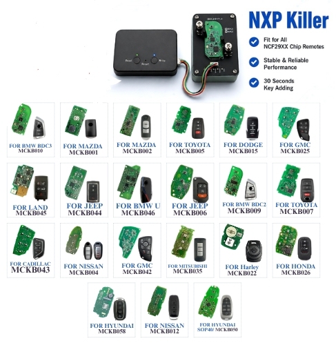 BUNDLE of  NXP Killer Car Key Tool (Unlimited Version) + 21 PCB Adapters Set