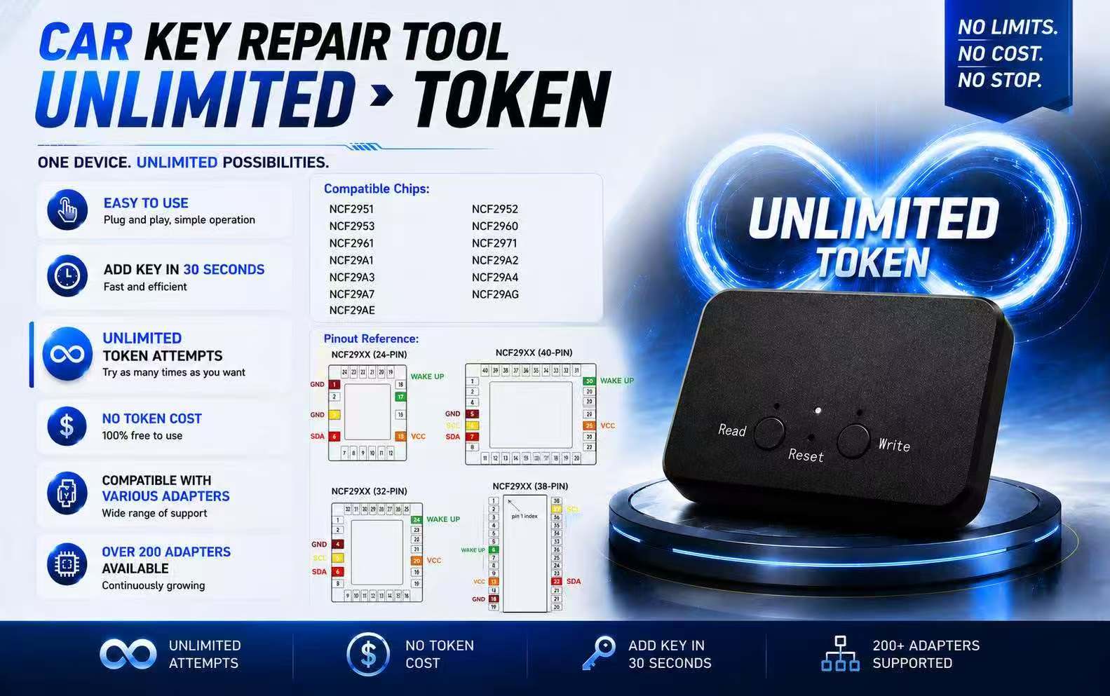 NXP Killer EU Market Package NXP Killer Device Unlimited Version With 13 Pieces MCKB Adapters