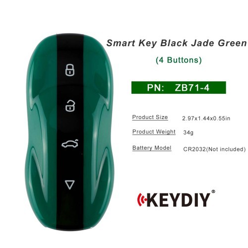 2026 New KEYDIY ZB71-4 Smart Key Black Jade Green 4 Buttons