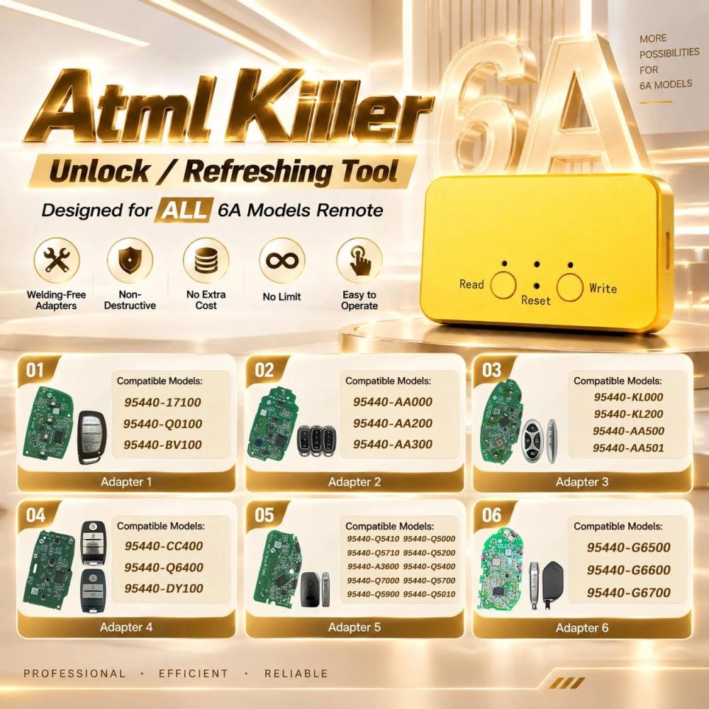 Free Shipping CNP292 Atml Killer Device Kit With 6 Pieces Adapters For Hyundai KIA Seltos 6A Remote Unlock or Refresh Tool
