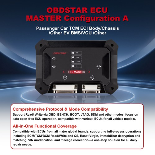 OBDSTAR ECU Master Configuration A for Passenger Car and EV Car TCM ECM BCM BMS VCU