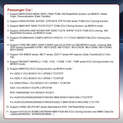 OBDSTAR ECU Master Configuration A for Passenger Car and EV Car TCM ECM BCM BMS VCU