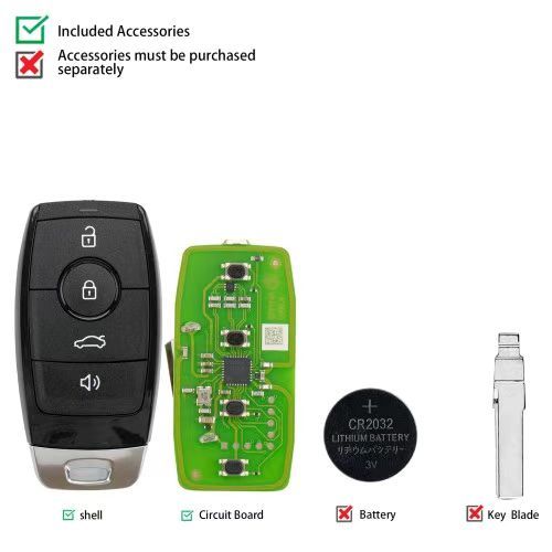 5PCS/LOT Xhorse XSBEZ2EN XM38 Smart Key for MB Type 4 Buttons