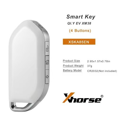 5PCS/LOT  Xhorse XSKA85EN XM38 Smart Key for QI.Y EV Type Pearl White 4 Buttons