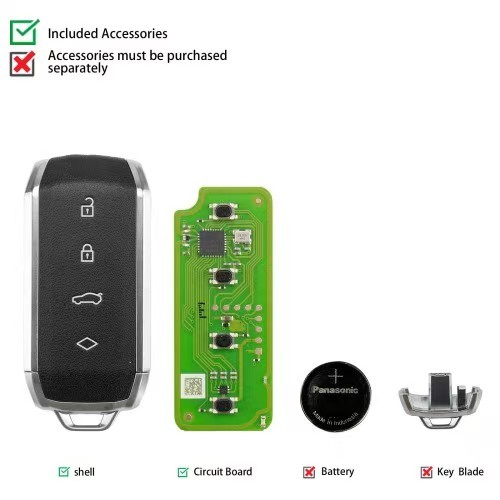 5PCS/LOT Xhorse XSMS01EN XM38 Smart Key MS.RT LEATHER-CRAIN 4 Buttons