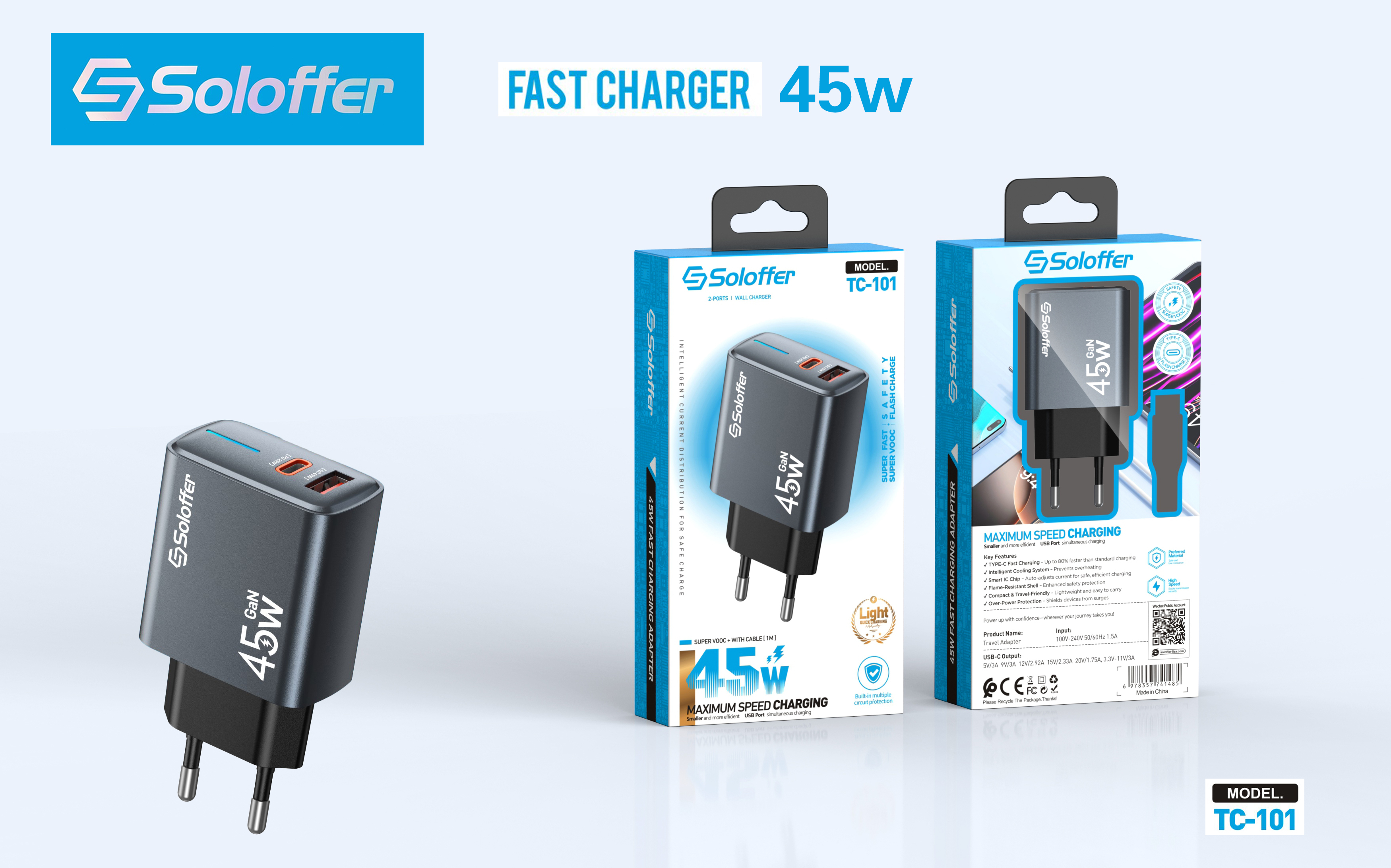 TC-101 UK&EU PIN HOME CHARGER