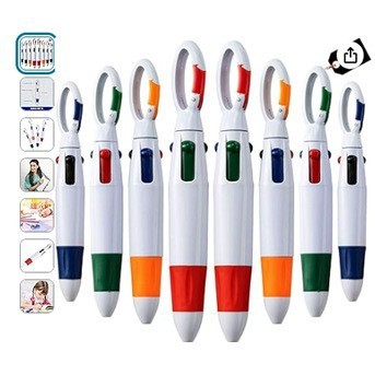 4-Color Carabiners Note-Taking Pen