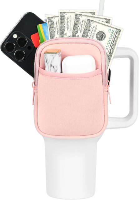 Tumbler Water Bottle Pouch Double Pocket