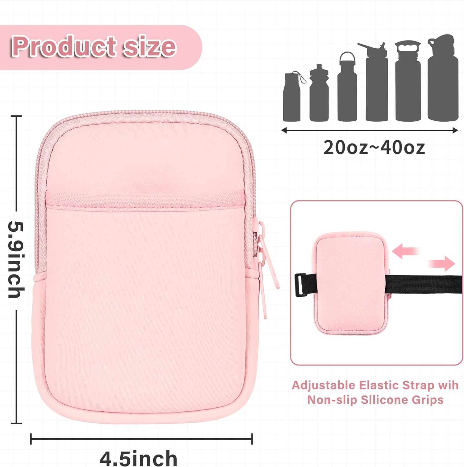 Double Pocket Water Bottle Pouch