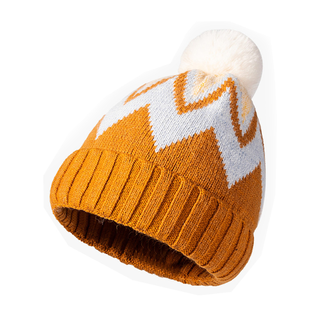 Pom-Pom Knitted Beanie Hat