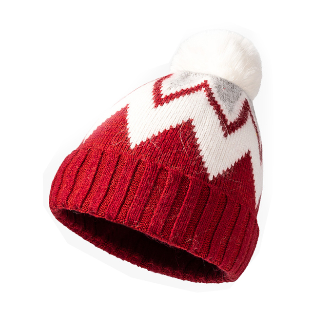 Pom-Pom Knitted Beanie Hat