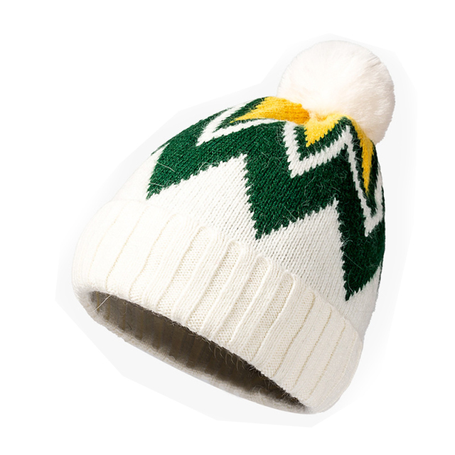 Pom-Pom Knitted Beanie Hat
