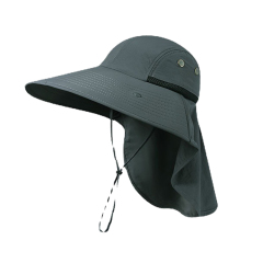 Wide Brim Sun Beach Hat With Neck Flap