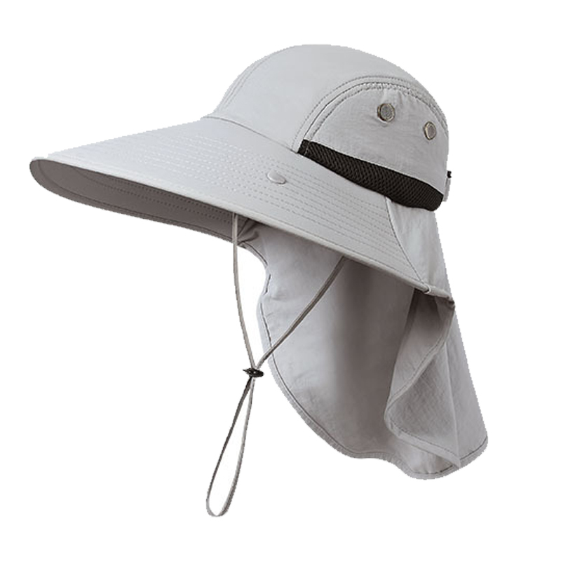 Wide Brim Sun Beach Hat With Neck Flap