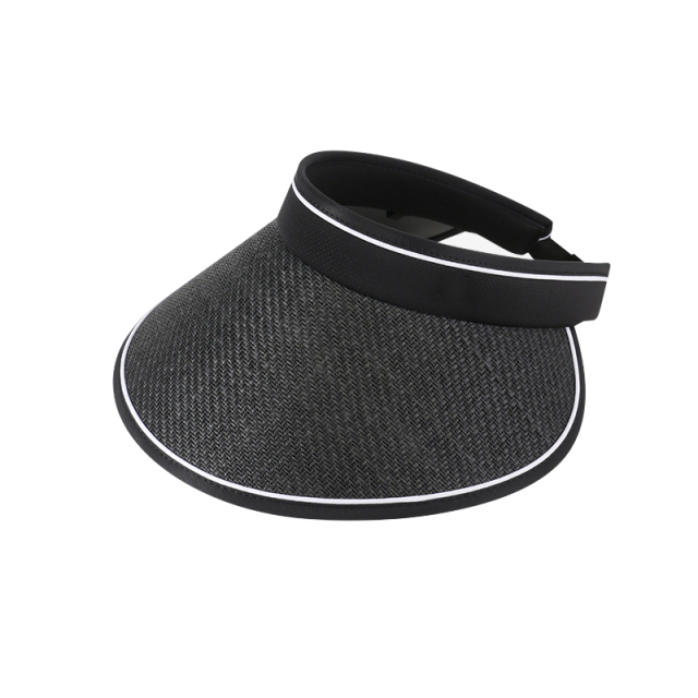 Wide Brim Open Top Roll-Up Sun Straw Hat