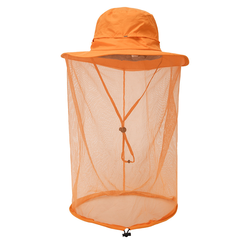 Nylon Sun Bucket Hat With Net
