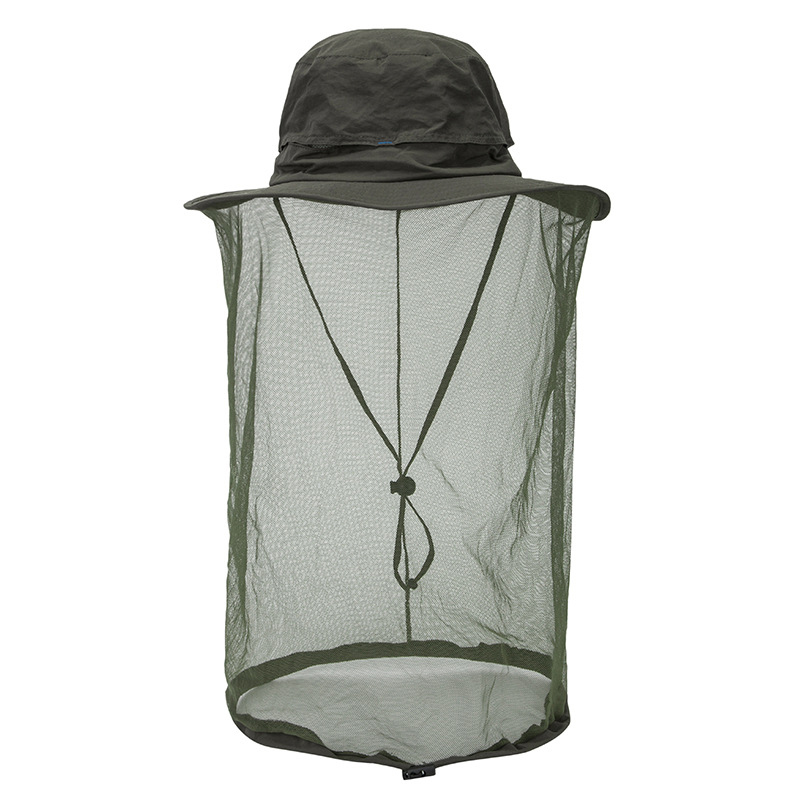 Nylon Sun Bucket Hat With Net