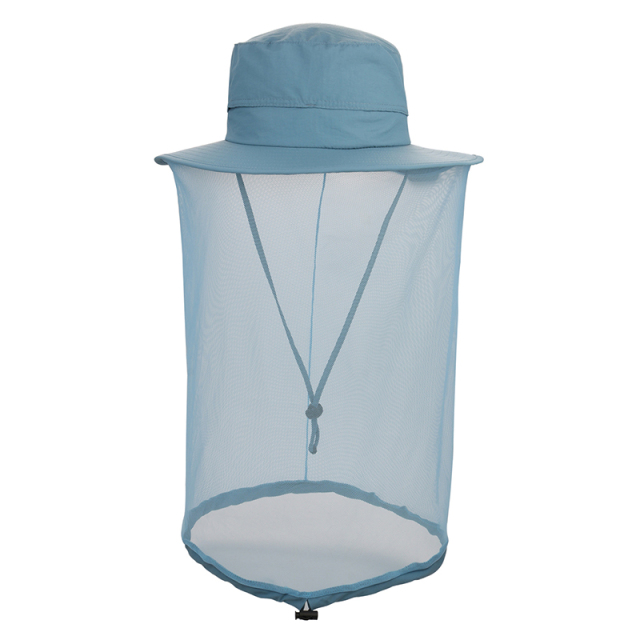Nylon Sun Bucket Hat With Net