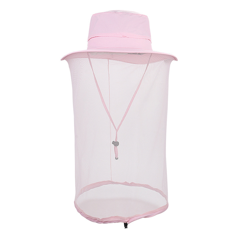 Nylon Sun Bucket Hat With Net