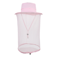 Nylon Sun Bucket Hat With Net