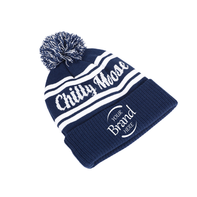 Jacquard Pom Knitted Beanie Hat