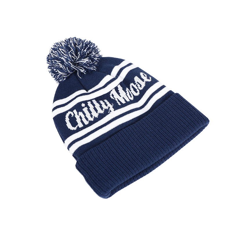Jacquard Pom Knitted Beanie Hat