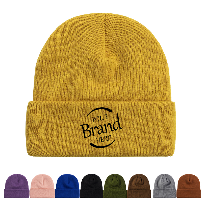 Solid Color Knitted Beanie Hat