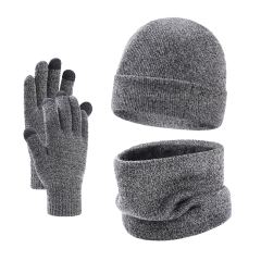 Winter 3 Pieces Beanie Hat Gloves Scarf