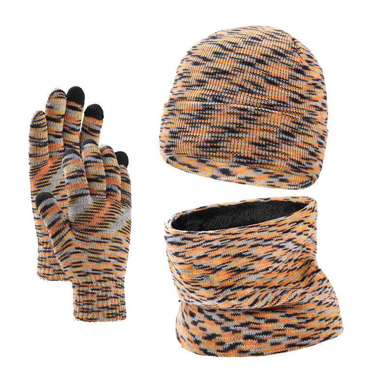Winter 3 Pieces Beanie Hat Gloves Scarf